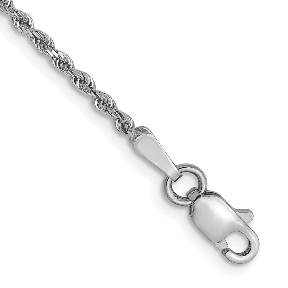 14k White Gold 1.5mm Diamond-cut Rope Chain