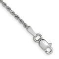 14k White Gold 1.5mm Diamond-cut Rope Chain
