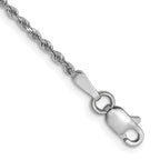 14k White Gold 1.5mm Diamond-cut Rope Chain