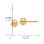 14K Polished 5mm Ball Post Earrings