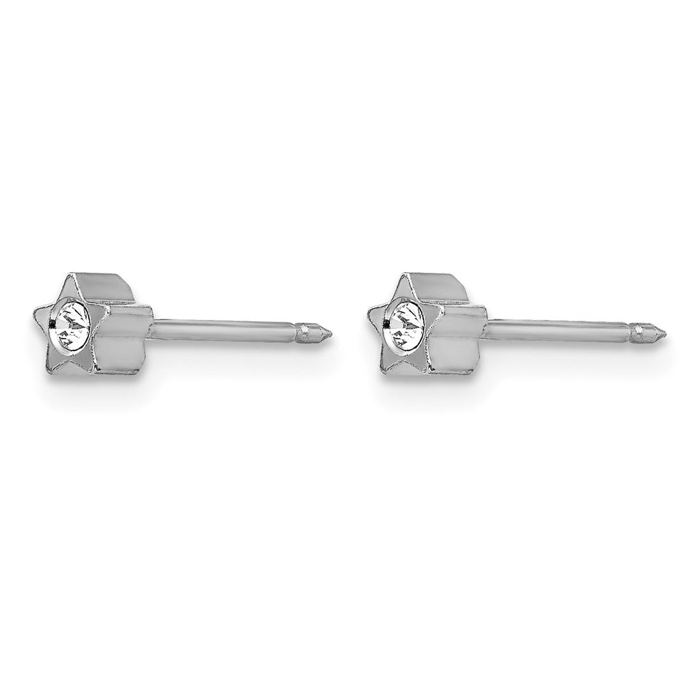 Inverness Stainless Steel Polished Crystal in Star Post Piercing Earrings