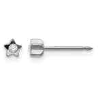 Inverness Stainless Steel Polished Crystal in Star Post Piercing Earrings