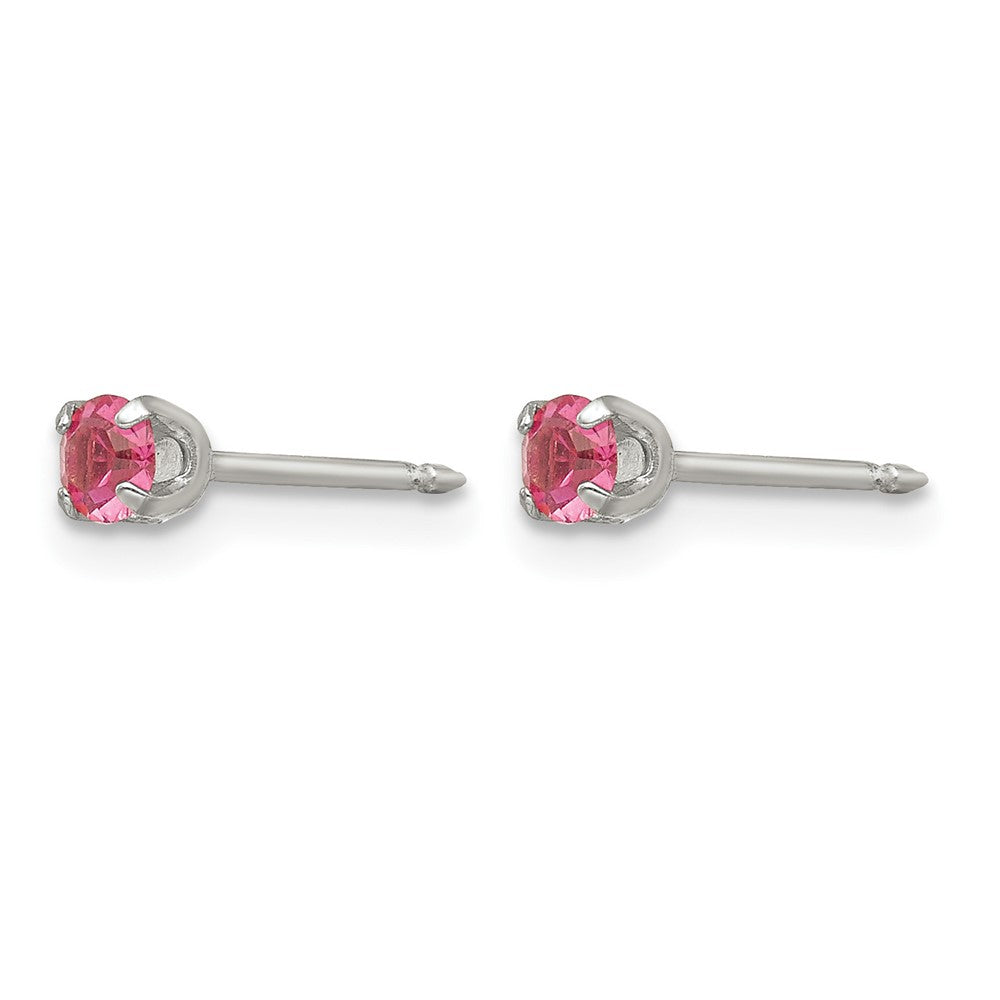 Inverness Stainless Steel 3mm Rose Crystal Post Piercing Earrings