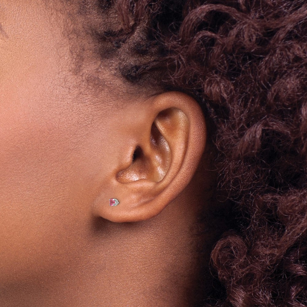 Inverness Stainless Steel 3mm Rose Crystal Post Piercing Earrings