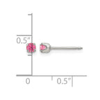 Inverness Stainless Steel 3mm Rose Crystal Post Piercing Earrings