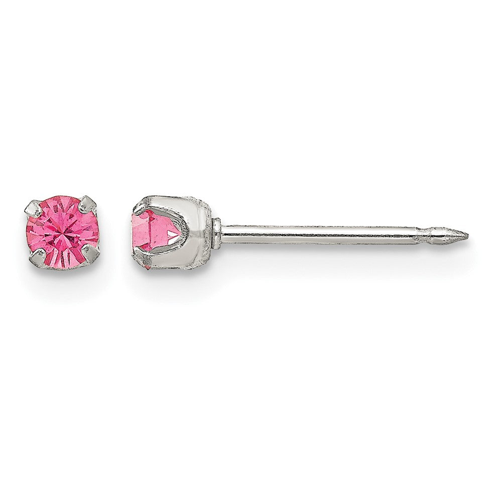 Inverness Stainless Steel 3mm Rose Crystal Post Piercing Earrings
