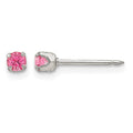 Inverness Stainless Steel 3mm Rose Crystal Post Piercing Earrings