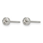Inverness Titanium 4mm Bezel Crystal Post Piercing Earrings