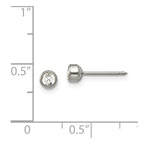 Inverness Titanium 4mm Bezel Crystal Post Piercing Earrings