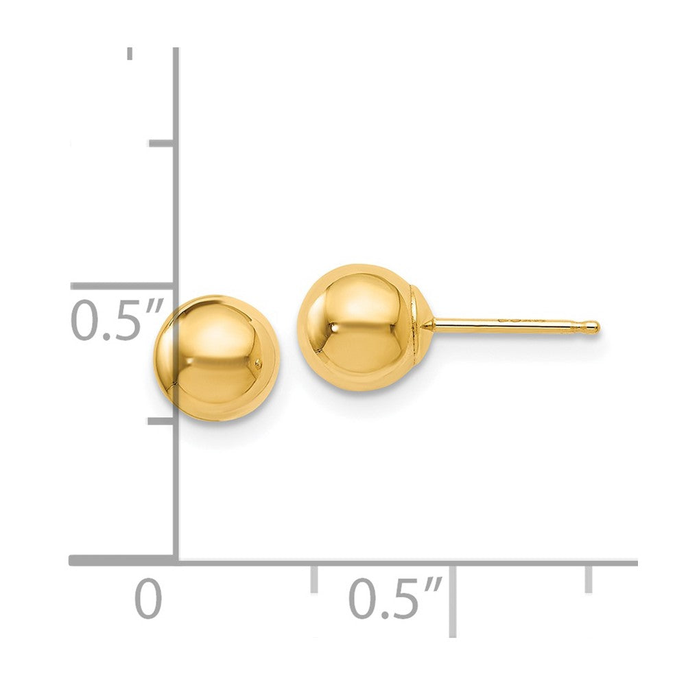 14K Polished 6mm Ball Post Earrings