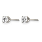 Inverness Stainless Steel Polished 5mm CZ Post Piercing Earrings