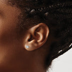 Inverness Stainless Steel Polished 5mm CZ Post Piercing Earrings