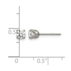 Inverness Stainless Steel Polished 5mm CZ Post Piercing Earrings