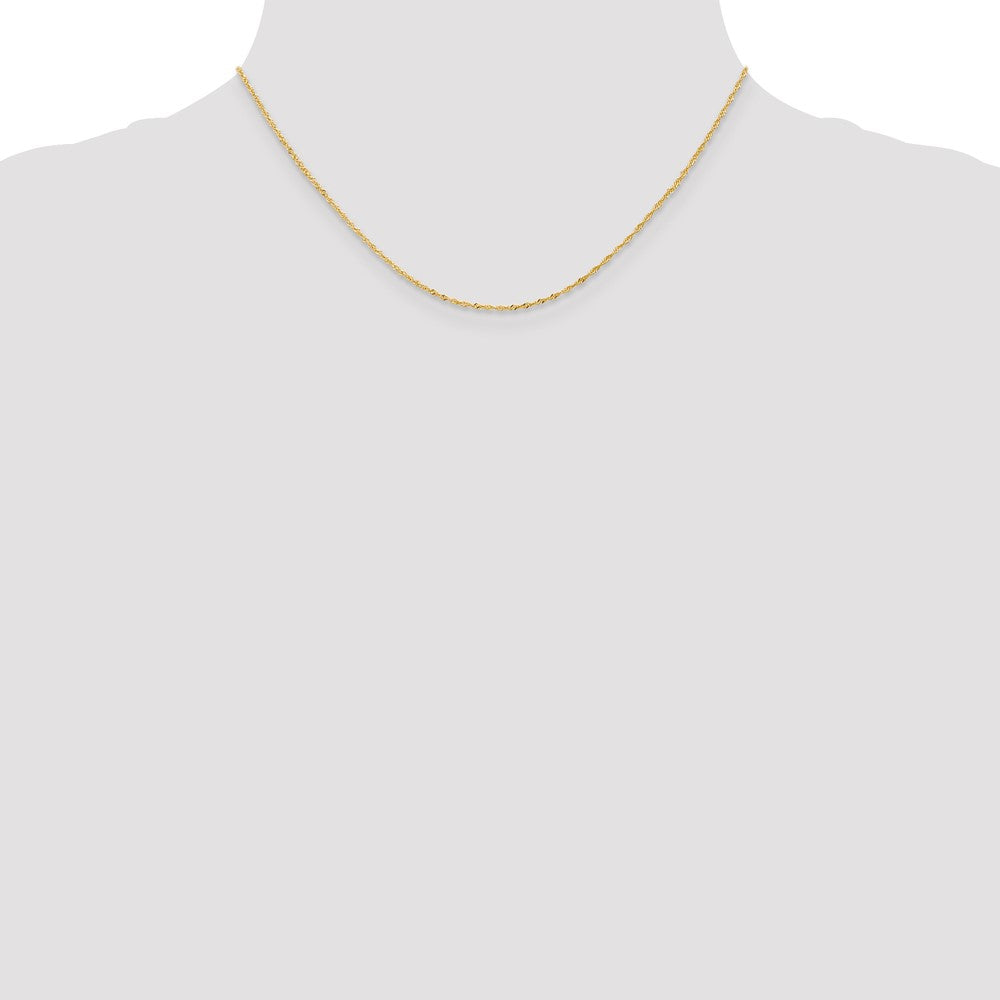 18K 1.1mm Singapore with Spring Ring Clasp Chain