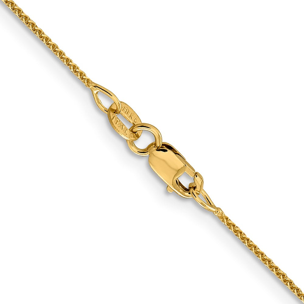 18K 1mm Diamond-cut Spiga with Spring Ring Clasp Chain