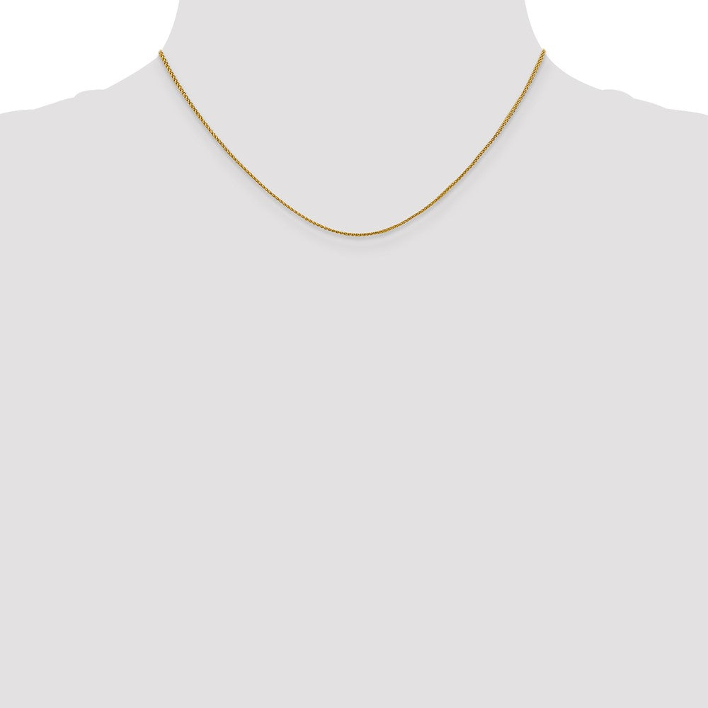 18K 1mm Diamond-cut Spiga with Spring Ring Clasp Chain