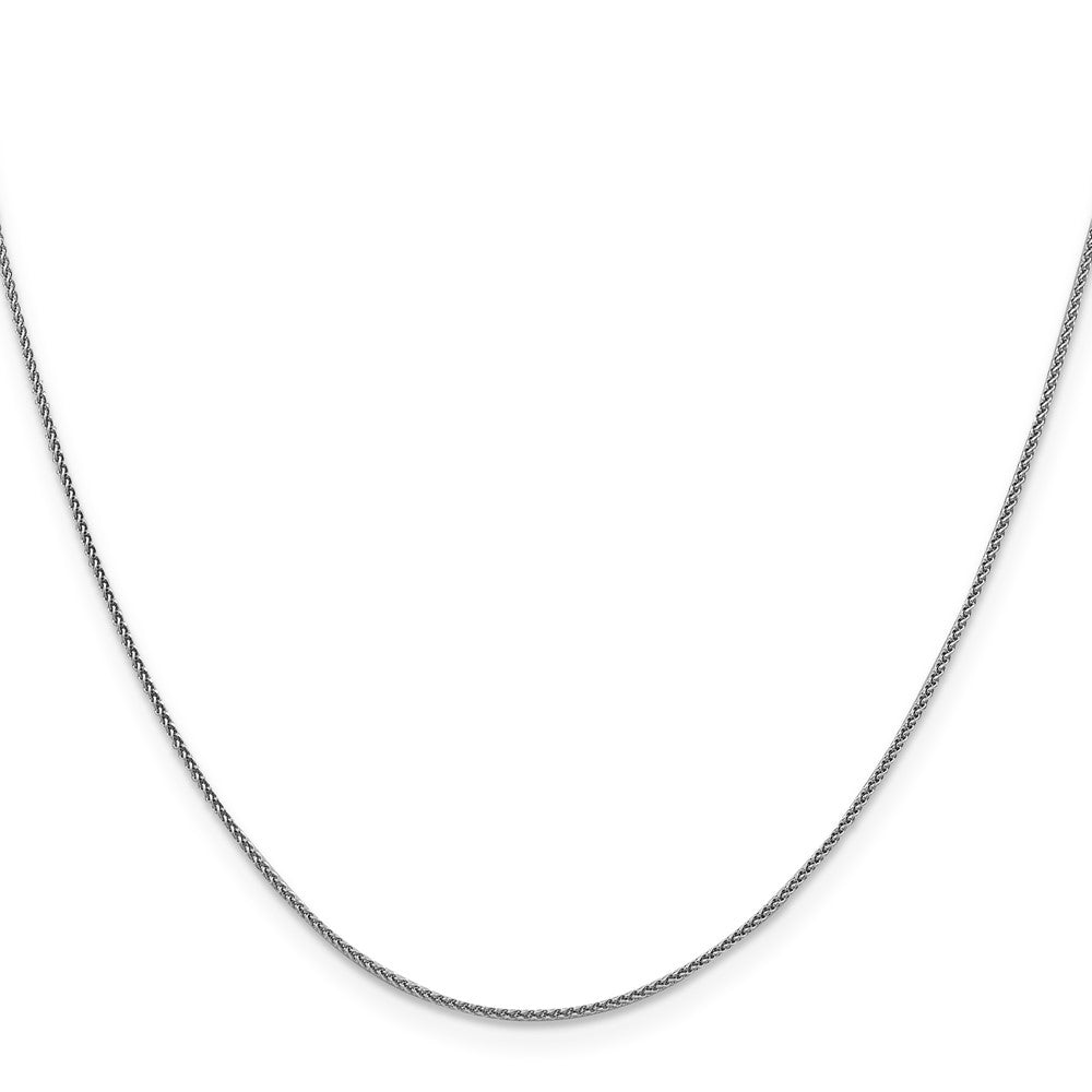 18K White Gold 1mm Diamond-cut Spiga with Spring Ring Clasp Chain