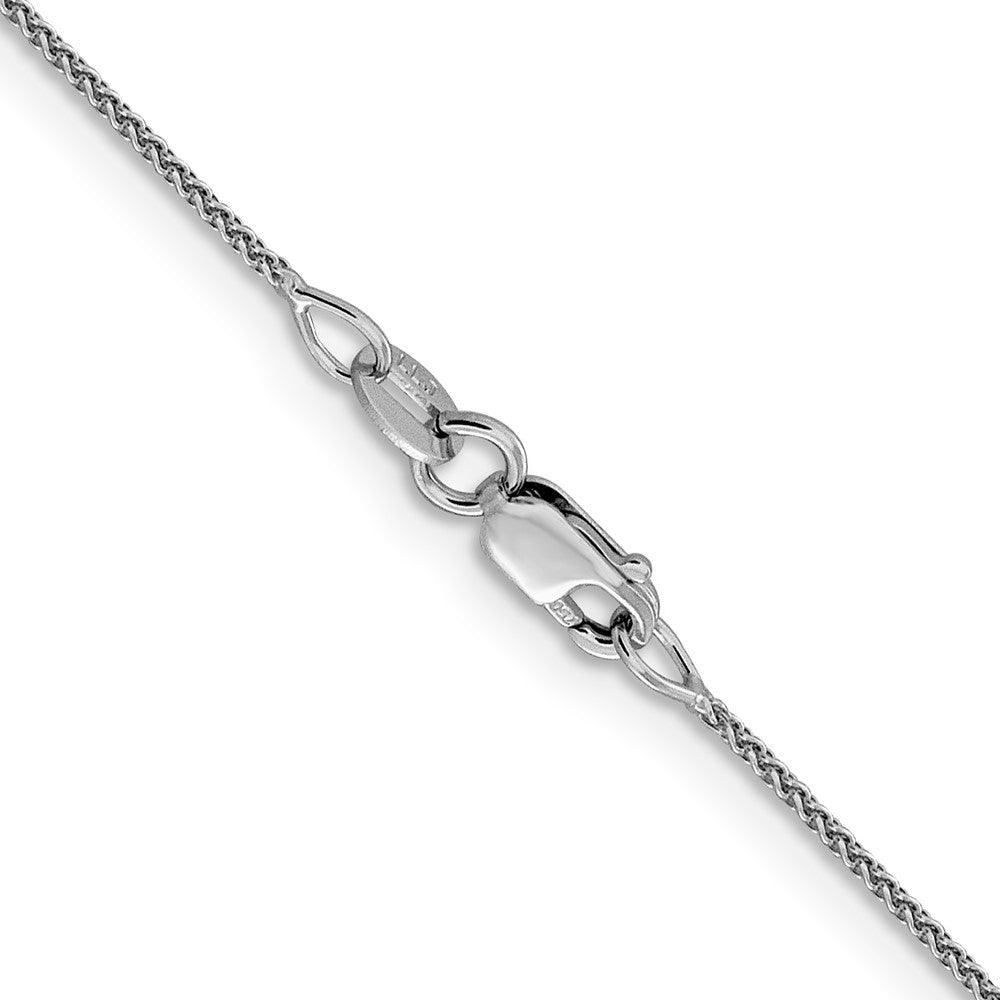 18K White Gold 1mm Diamond-cut Spiga with Spring Ring Clasp Chain