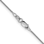 18K White Gold 1mm Diamond-cut Spiga with Spring Ring Clasp Chain