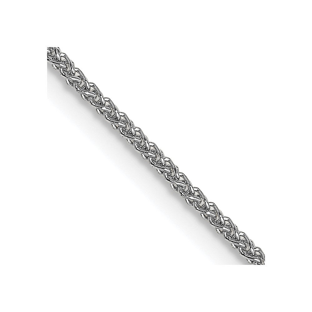 18K White Gold 1mm Diamond-cut Spiga with Spring Ring Clasp Chain