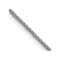 18K White Gold 1mm Diamond-cut Spiga with Spring Ring Clasp Chain