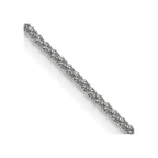 18K White Gold 1mm Diamond-cut Spiga with Spring Ring Clasp Chain
