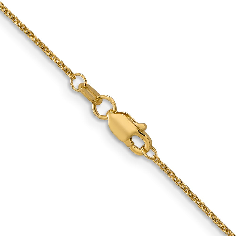 18K 1.15mm Diamond-cut Cable with Fancy Lobster Clasp Chain