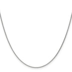18K White Gold 1.5mm Diamond-cut Cable with Fancy Lobster Clasp Chain
