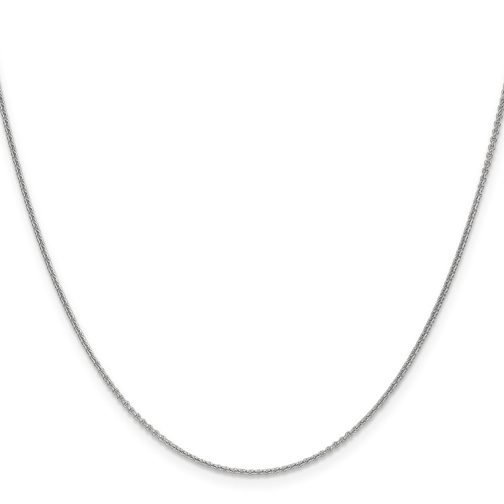 18K White Gold 1.5mm Diamond-cut Cable with Fancy Lobster Clasp Chain