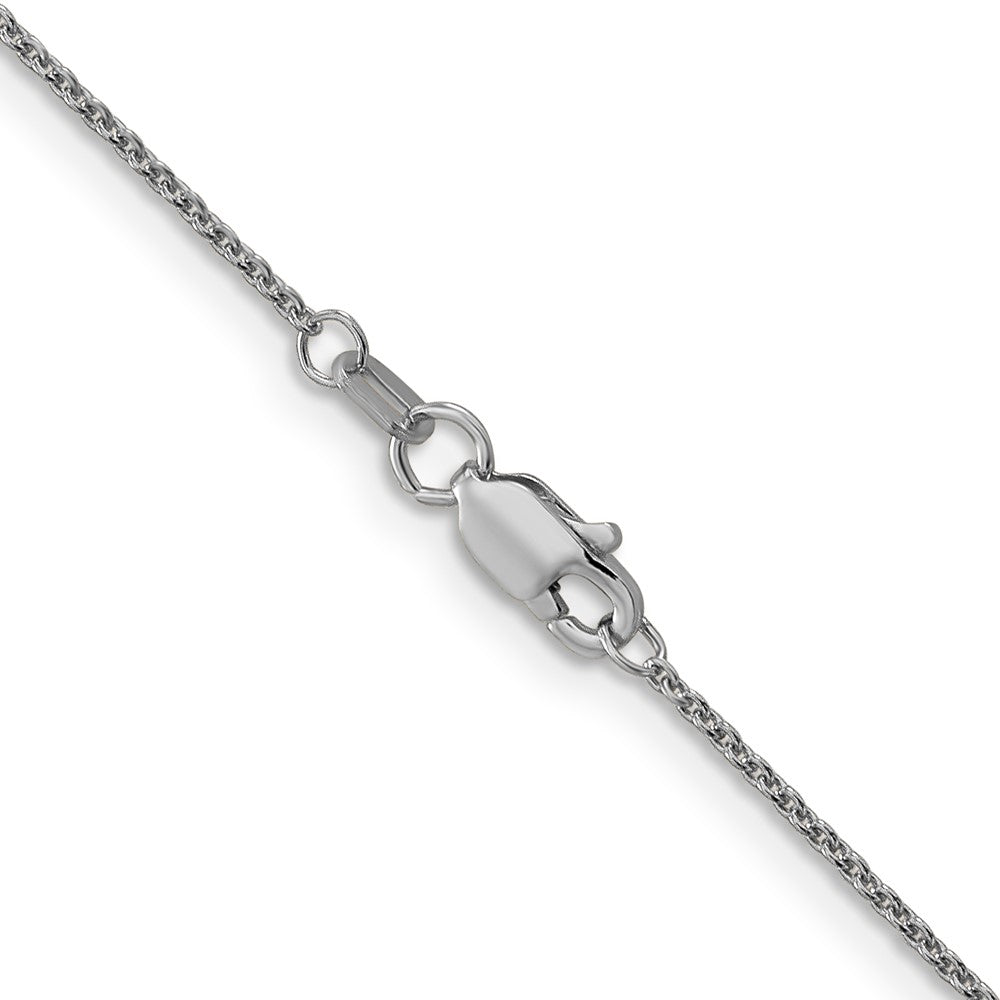 18K White Gold 1.5mm Diamond-cut Cable with Fancy Lobster Clasp Chain