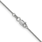 18K White Gold 1.5mm Diamond-cut Cable with Fancy Lobster Clasp Chain