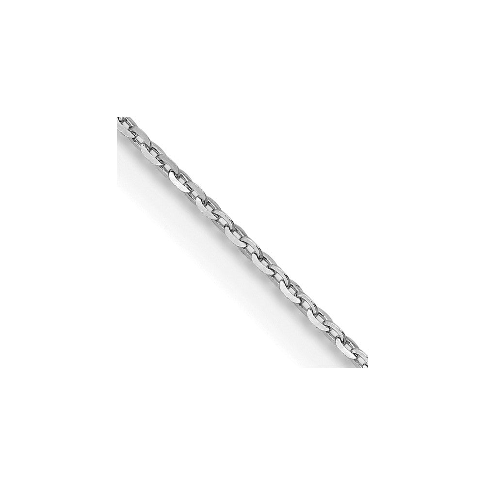 18K White Gold 1.5mm Diamond-cut Cable with Fancy Lobster Clasp Chain