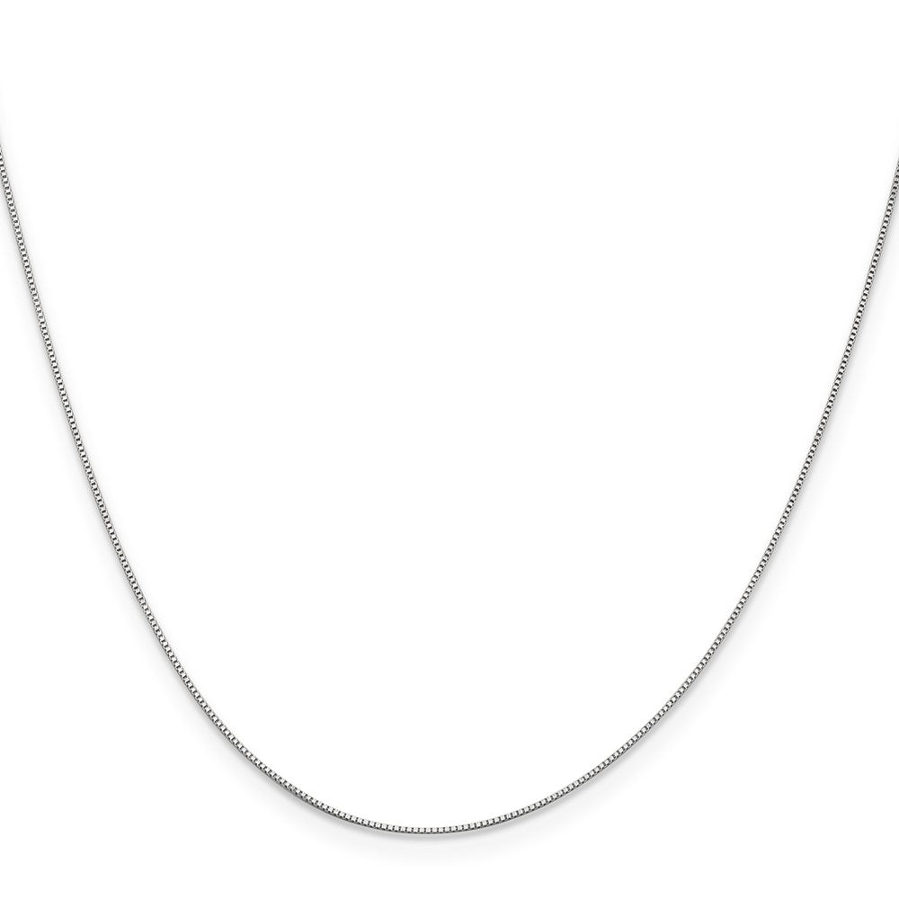 18K White Gold .5mm Box with Spring Ring Clasp Chain