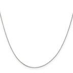 18K White Gold .5mm Box with Spring Ring Clasp Chain
