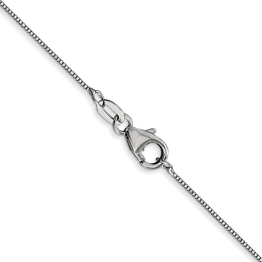 18K White Gold .5mm Box with Spring Ring Clasp Chain