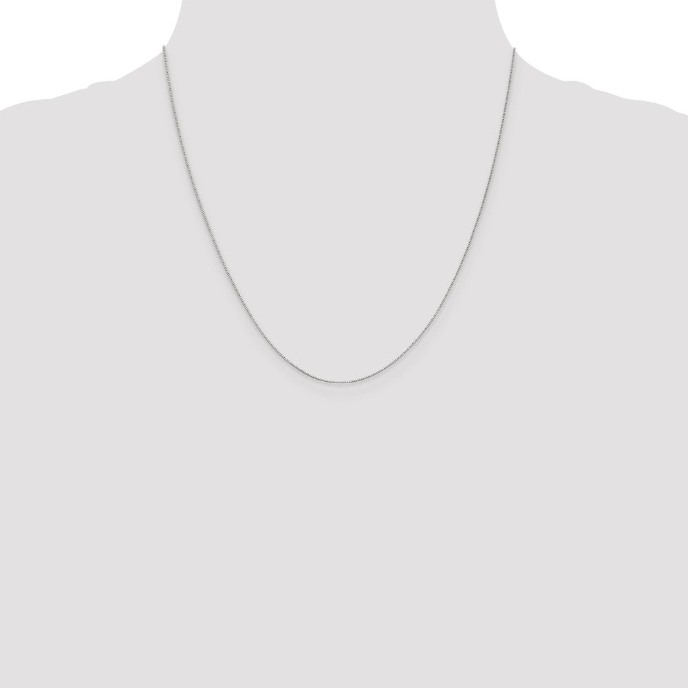 18K White Gold .5mm Box with Spring Ring Clasp Chain