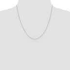 18K White Gold .5mm Box with Spring Ring Clasp Chain