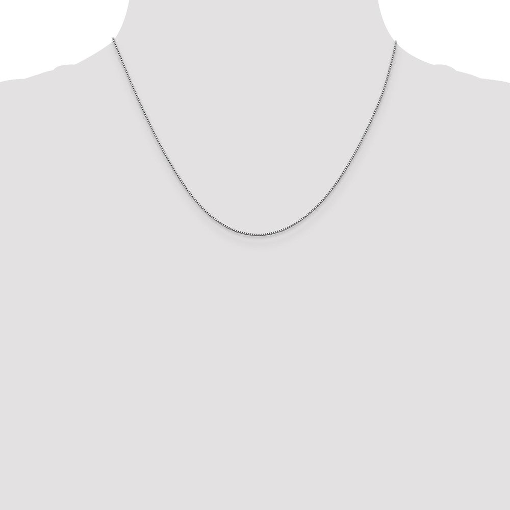 18K White Gold .7mm Box with Lobster Clasp Chain