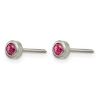 Inverness Titanium 4mm Rose Crystal Bezel Post Piercing Earrings