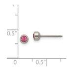 Inverness Titanium 4mm Rose Crystal Bezel Post Piercing Earrings