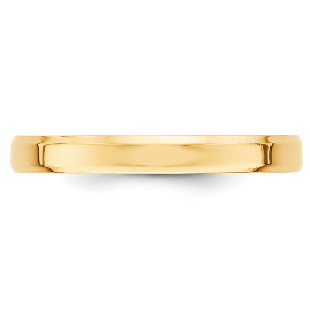 10k Yellow Gold 3mm Beveled Edge Comfort Fit Wedding Band