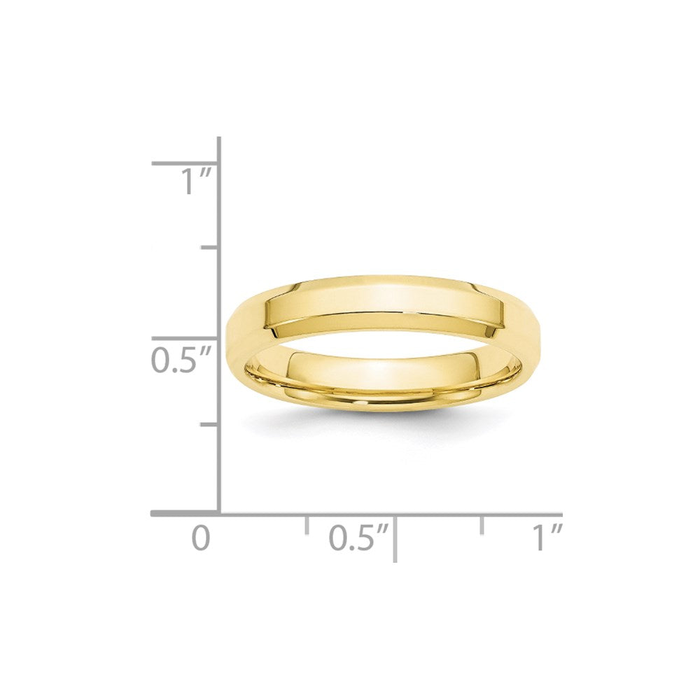10k Yellow Gold 4mm Beveled Edge Comfort Fit Wedding Band