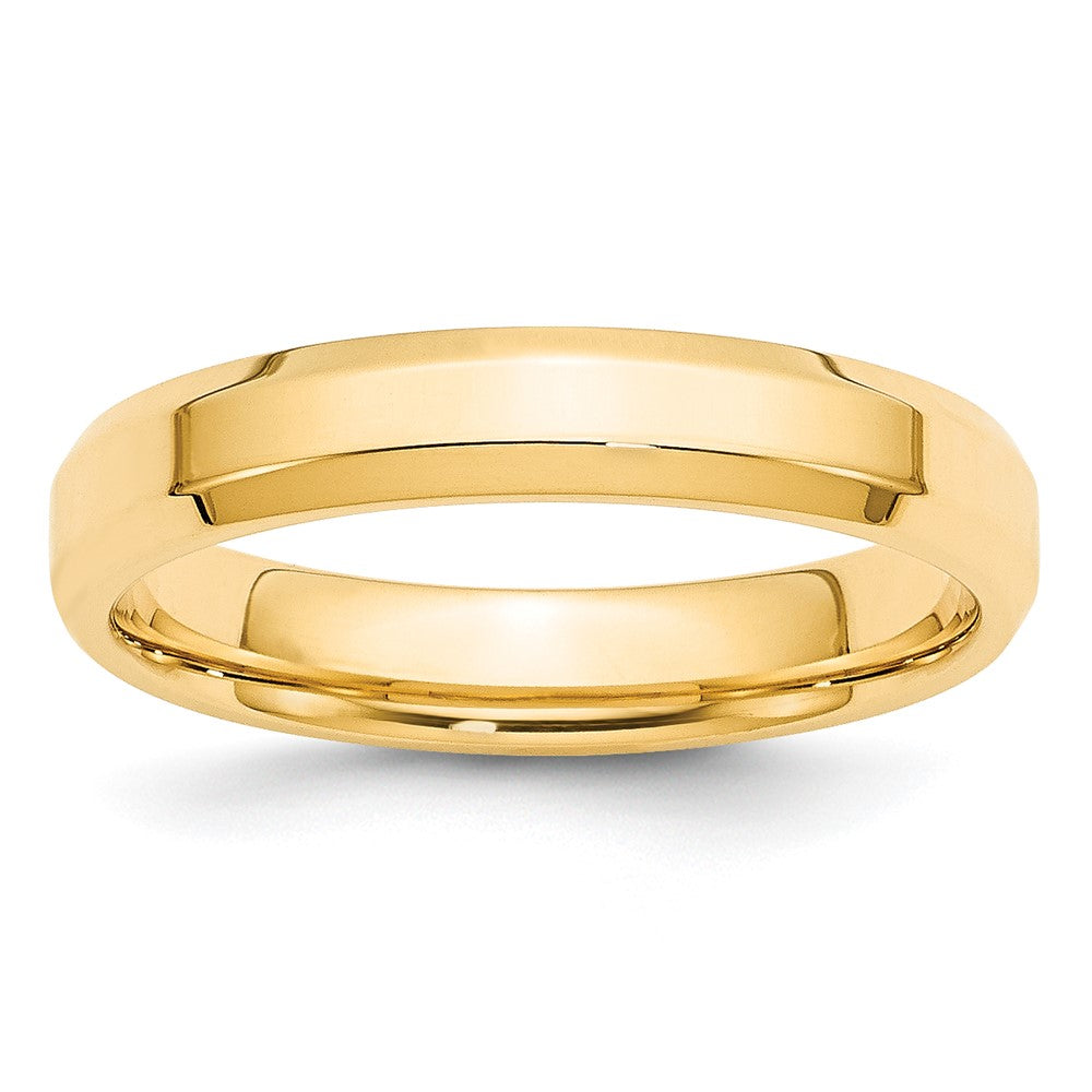 10k Yellow Gold 4mm Beveled Edge Comfort Fit Wedding Band