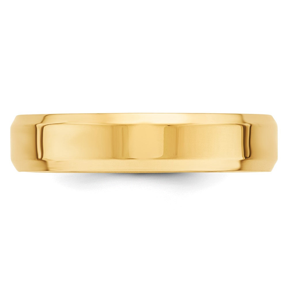 10k Yellow Gold 5mm Beveled Edge Comfort Fit Wedding Band