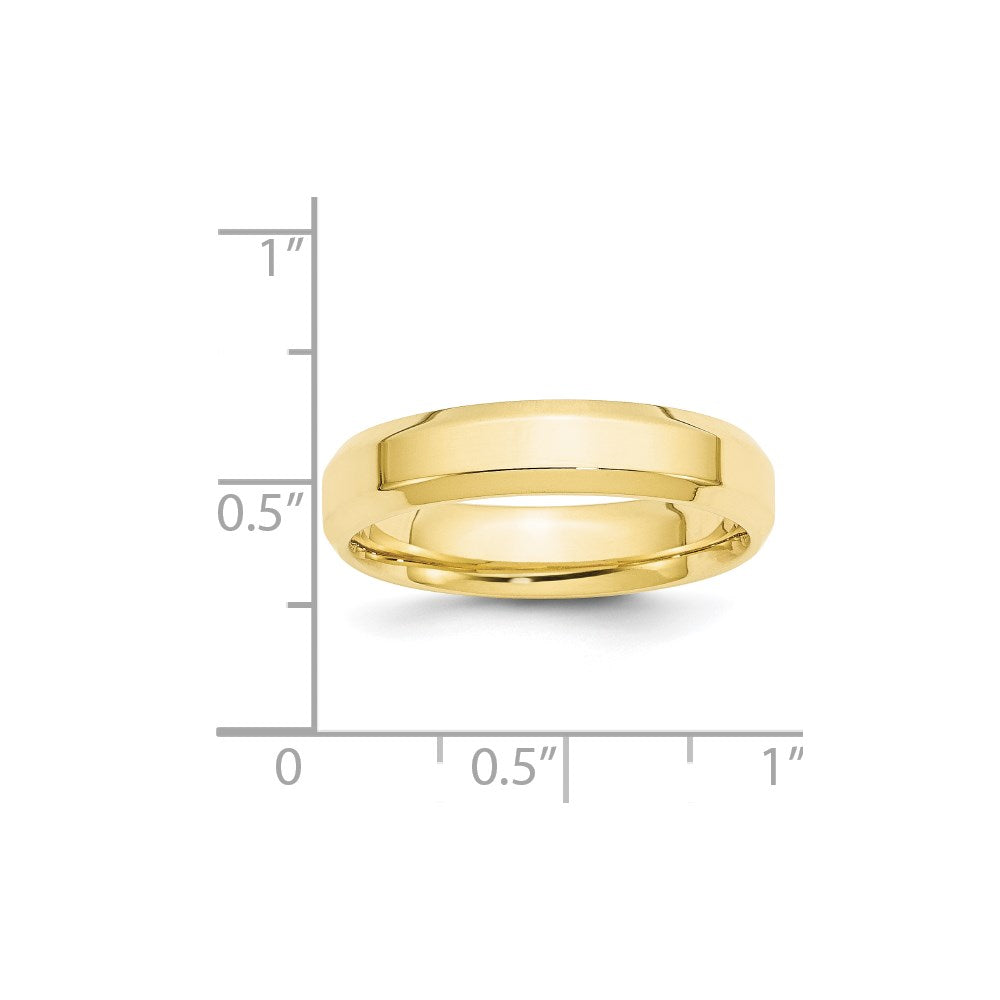 10k Yellow Gold 5mm Beveled Edge Comfort Fit Wedding Band