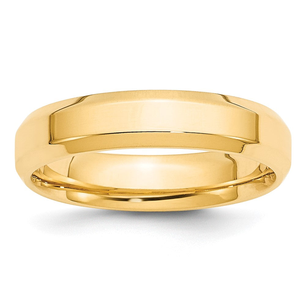 10k Yellow Gold 5mm Beveled Edge Comfort Fit Wedding Band