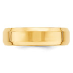 10k Yellow Gold 6mm Beveled Edge Comfort Fit Wedding Band