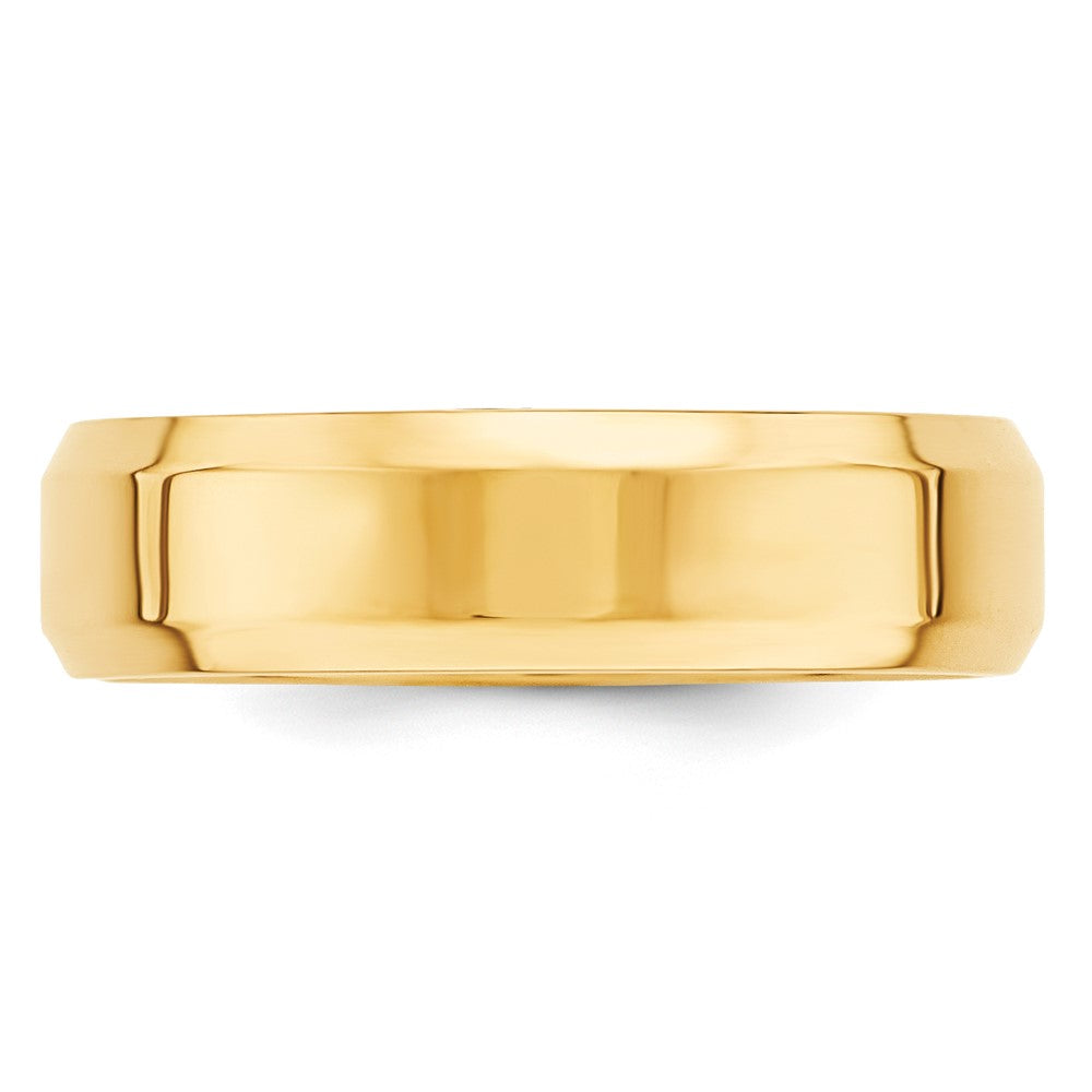 10k Yellow Gold 6mm Beveled Edge Comfort Fit Wedding Band