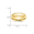 10k Yellow Gold 6mm Beveled Edge Comfort Fit Wedding Band