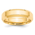 10k Yellow Gold 6mm Beveled Edge Comfort Fit Wedding Band